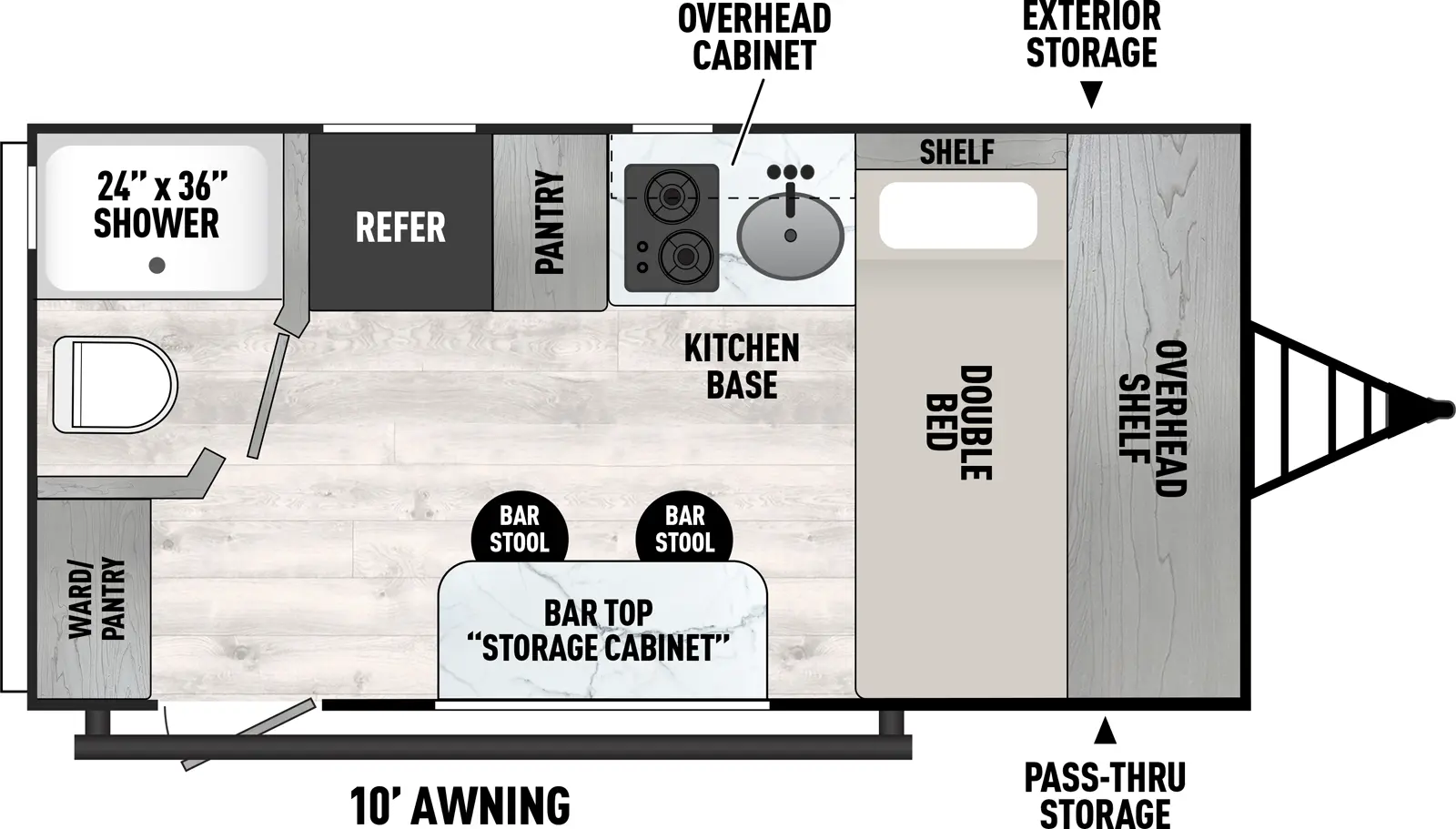 Clipper Travel Trailers 16FB Floorplan